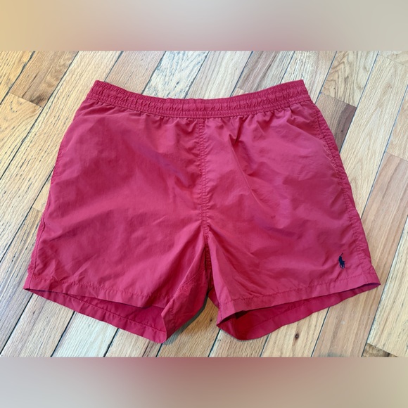 Polo Ralph Lauren Other - VTG Polo Ralph Lauren Red Swim Trunks Lined Lifeguard Shorts Men’s Size L